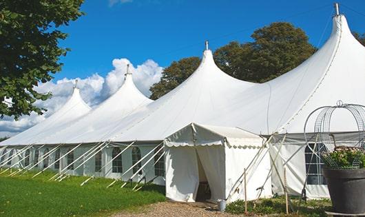 portable restrooms arranged for a special event, providing quick and easy access for attendees in Rodeo